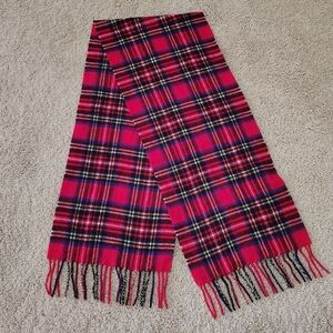 100% Cashmere Lochmere Royal Stewart Red Tartan Plaid Scarf